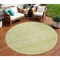 Homeroots 8' Artichoke Green And Ivory Round Damask Washable Indoor Outdoor Area Rug 603349 - alternate 1
