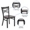 Flash Furniture Black ''X'' Back Metal Restaurant Chair, Walnut Wood Seat, PK2 2-XU-6FOBXBK-WALW-GG - alternate 10