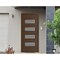Vdomdoors Front Exterior Prehung Metal-Plastic Door, Manux 8113 Walnut, Office Commercial and Residential Doo MANUX8113EXD-WLN-W36xH80-LH - alternate 1