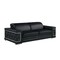 Homeroots 89" Black Leather Sofa With Silver Legs 548984 - alternate 1
