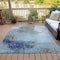 Homeroots 9' X 12' Teal Blue And Gray Abstract Washable Indoor Outdoor Area Rug 632039 - alternate 8