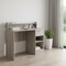 Homeroots 40" Light Gray and Brown Wood Computer Desk 403787 - alternate 4