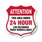 Signmission 24 Hour Surveillance Shield Sign Attenti, 18 Inch X 18 Inch, Vinyl Decal SHI-D-18-349 - alternate 1