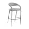 Homeroots 30" Light Gray and Black Faux Leather and Iron Low Back Bar Height Bar Chair 569185 - alternate 9