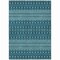 Homeroots 5' X 8' Teal Blue Aqua And Ivory Tribal Washable Indoor Outdoor Area Rug 582591 - alternate 9