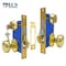 Ecs Hardware Durable Mortise Lockset Gate Lock with Knob US3 Gold SC1 Keyway, Double Sided, Right Handed ECSH-MLD02-PB-SC1-RH - alternate 3