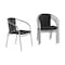 Flash Furniture Commercial Aluminum and Black Rattan Stack Chair, PK4 4-TLH-020-BK-GG - alternate 1