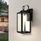 J&H Led 13 in. 1-Light Matte Black Outdoor Wall Lantern Sconce JH-SCOGW-52B - alternate 6