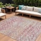Homeroots 9' X 12' Pink And Ivory Argyle Washable Indoor Outdoor Area Rug 615822 - alternate 1