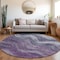 Homeroots 8' Purple And Gray Round Abstract Washable Indoor Outdoor Area Rug 618174 - alternate 8