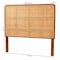 Bali & Pari Caspia Bohemian Natural Rattan and Mahogany Wood Queen Size Headboard 251-13905-ZORO - alternate 6