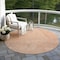 Homeroots 8' Peach Blue And Ivory Round Abstract Washable Indoor Outdoor Area Rug 597036 - alternate 8