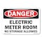 Signmission OSHA Danger, 14" Height, Decal, 14" x 10", Landscape, Electric Meter Room No Storage Allowed OS-CL-D-1014-L-19985 - alternate 1