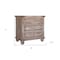 Homeroots 31" Brown Solid Wood Three Drawer Nightstand 527070 - alternate 7
