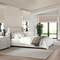 Martha Stewart Kay Queen Upholstered Platform Bed w/Channel Stitched Wingback Headboard/Cushioned Siderails, Beige TW-3WDB03B-Q-BG-MS - alternate 1