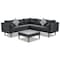 Homeroots Two Piece Outdoor Black Wicker Sectional Seating Group with Black Cushions 625676 - alternate 9