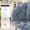 Simple Deluxe Cozy Chair, Faux Fur Saucer Chair for Bedroom, Comfy Foldable Moon Chair, Round Fluffy chair for Li 3A88CHAIRYL38GRY01 - alternate 6