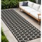 Homeroots 12' Black And Ivory Geometric Indoor Outdoor Runner Rug 564117 - alternate 8