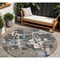 Homeroots 8' Taupe Gray And Beige Round Abstract Washable Indoor Outdoor Area Rug 599600 - alternate 1