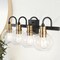 Jonathan Y Marais 29.75" 4-Light Iron/Glass Rustic Vintage LED Vanity Light, Black/Brass Gold JYL3529A - alternate 17
