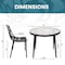 Leisuremod Devon 3-Piece Aluminum Patio Dining Set, Tempered Glass Top Table & 2 Stackable Chairs, Black DT20CBL - alternate 10