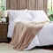 Lavish Home Velvet Throw Oversized Microfiber Velvet Solid Polyester Throw Blanket Machine Washable, Tan 66-THROW005 - alternate 7
