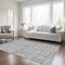 Homeroots 5' X 8' Gray Charcoal And Silver Striped Washable Indoor Outdoor Area Rug 583427 - alternate 9