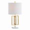 Jonathan Y Anya 20.25" Organic Modern Geometric Interlocking Rectangular Metal LED Table Lamp w/Marble Base, Gol JYL1039A - alternate 15