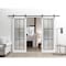 Sartodoors Sturdy Double Barn Door with Frosted Glass Planum 2122 White 36x96 Solid Core Modern Interior PLANUM2122DB-WS-36 x 96 - alternate 5