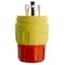 Ericson Watertight Locking Plug, L5-30P, 30 A, 125V AC, Single Phase, 2 Pole, Screw Terminals, Yellow 2510-PW6P-AM - alternate 2