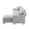 Homeroots 55" Light Gray Fabric Modular Sofa With Black Legs 568302 - alternate 13