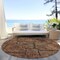 Homeroots 8' Orange Copper And Brown Round Floral Washable Indoor Outdoor Area Rug 588908 - alternate 8