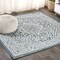 Jonathan Y Sinjuri Medallion Textured Weave Teal Blue/Gray 6 ft Square Indoor/Outdoor Area Rug SMB101C-6SQ - alternate 1