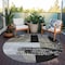Homeroots 8' Black Taupe And Ivory Round Geometric Washable Indoor Outdoor Area Rug 612390 - alternate 9