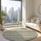 Homeroots 8' Sage Mint Green And Beige Round Striped Washable Indoor Outdoor Area Rug 577801 - alternate 7