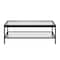 Homeroots 45" Clear And Black Glass And Steel Coffee Table With Shelf 520942 - alternate 9