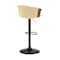 Armen Living Lydia Adjustable Walnut Wood Bar Stool in Cream Faux Leather with Black Metal LCLYBAWACR - alternate 8