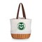 Picnic Time Family Of Brands NCAA Colorado State Rams Coronado Canvas and Willow Basket Tote - Picnic Bag 203-00-187-134-0 - alternate 1