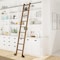 Quiet Glide 8.92 ft. Walnut Contemporary Wheel Black Rolling Hook Removable Ladder, 12 ft. Rail QG.540-9WA-12-H.08 - alternate 1