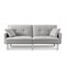 Homeroots 85" Light Gray Polyester Blend Convertible Futon Sleeper Sofa And Toss Pillows With Silver Legs 544954 - alternate 4