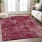 Homeroots 3' X 5' Burgundy And Ivory Geometric Washable Indoor Outdoor Area Rug 594527 - alternate 9