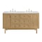 James Martin Vanities Laurent 60 in. Double Vanity, Light Natural Oak, w/ 3 CM Ethereal Noctis Quartz Top 545-V60D-LNO-3ENC - alternate 1