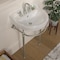 Whitehaus Collection 22 in Console Sink With Semi-Circular Bowl, Single Faucet Drilling, Brass Leg Supports and Overflow WHV022-L32-3H-BN - alternate 7