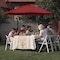 Pure Garden 10-Foot Offset Patio Umbrella with Cross Base, Red 50-102-R - alternate 7