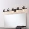 Jonathan Y Virginia 42.8 in. 5-Light Farmhouse Industrial Metal and Seeded Glass LED Vanity Light, Black JYL7903B - alternate 9