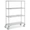 Nexel 4 Shelf Truck, Chrome, 48inW x 18inD x 69inH, Polyurethane Swivel Casters 168215 - alternate 1
