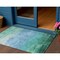 Homeroots 3' X 5' Teal Blue And Aqua Striped Washable Indoor Outdoor Area Rug 610907 - alternate 1