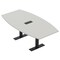 Skutchi Designs 6ft Conference Table With Power Unit | 6 Person Modular Boat Meeting Table | Harmony Series HAR-BOT-48X72-T.BK-U779-EBLK - alternate 1