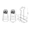 Basicwise Multifunctional Glass Salt and Pepper Shaker Set with Stainless Steel Holder - Perfect for QI004715 - alternate 10