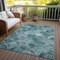 Homeroots 8' X 10' Teal Blue Aqua And Gray Abstract Washable Indoor Outdoor Area Rug 577694 - alternate 9